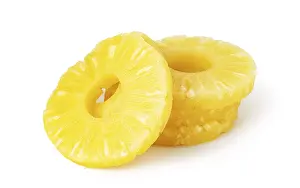 Bright White Background Stampe: Pineapple slice isolated on white background