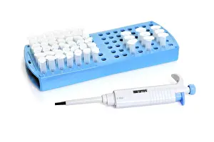 Laboratory Equipment Stampe: Pipette and Eppendorf Tubes