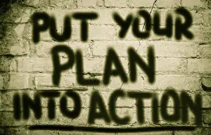 Decision Making Process Stampe: Put Your Plan Into Action Concept