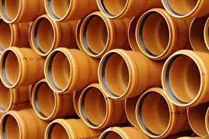 Deserted Background Image Stampe: Plastic pipes