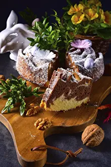 Chocolate Dessert Stampe: Polish Easter cake with nuts and chocolate
