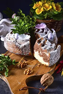 Chocolate Dessert Stampe: Polish Easter cake with nuts and chocolate
