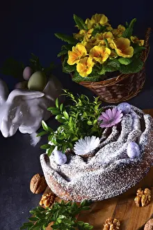 Chocolate Dessert Stampe: Polish Easter cake with nuts and chocolate