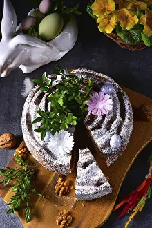 Chocolate Dessert Stampe: Polish Easter cake with nuts and chocolate