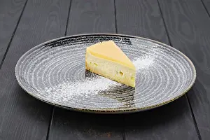 Thanksgiving Food Stampe: Portion of pumpkin cheese cake