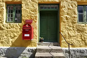 Stampa con cornice : Ufficio postale, dettaglio facciata.