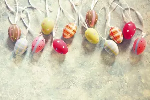 Easter Background Stampe: Easter background with Easter eggs