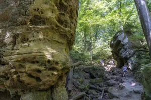 Sandstone Rock Formations Europe Stampe: Path to the Devil's Gorge