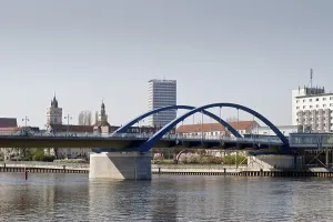 Frankfurt On The Main Skyline Stampe: Skyline with the Oderbruecke, Oder Bridge