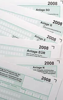 Financial Market Images Stampe: Pre-printed forms, tax declaration