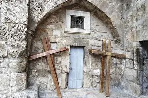 Old Town Tourist Attraction Stampe: Procession of crosses in Jerusalem