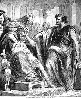 Christian Scripture Images Stampe: The prophet Nathan in front of David