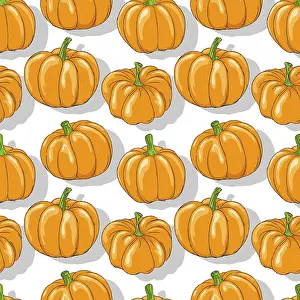 Editable Vector Template Stampe: Pumkins repeating pattern, editable vector template