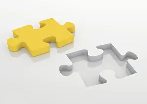Missing Puzzle Piece Stampe: Puzzle piece as a missing element