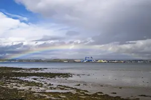 Arcobaleno sopra Forth Estuary, Ponte di Forth.