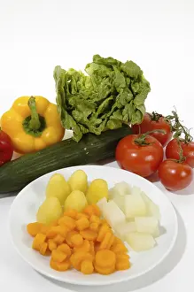 Vegetable Nutrition Stampe: Raw and cooked vegetable