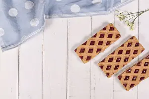 European Bakery Goods Stampe: Rectangular slices of pie called Linzer Torte