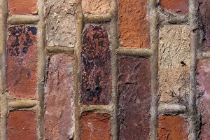 Deserted Red Brick Structure Stampe: Red bricks pattern background of a wall