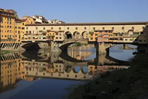 Tuscany Bridge Photography Stampe: Reflection of the Ponte Vecchio in the Arno