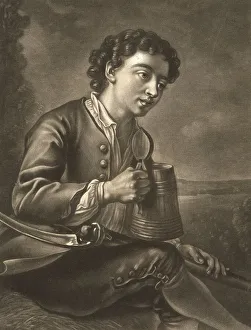 Historical German Artwork Stampe: The Refreshment for the Grim Reaper