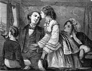 Vintage Styled Drawing Stampe: The return, Drawing Pauquet, of a published after lithography