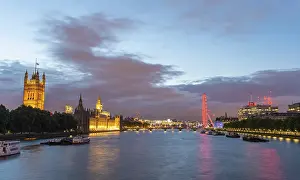 UK Landmarks Stampe: River Thames and Palace of Westminster