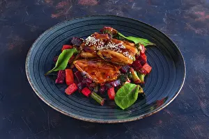 Beetroot Recipe Stampe: Roasted pike served with beetroot