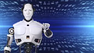Computer Graphics Illustration Stampe: Robotics and AI for the future. 3D rendering