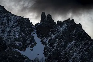 Dramatic Clouds Europe Stampe: Rock ridge with dramatic clouds