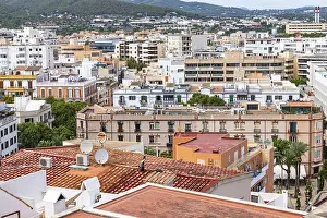 Deserted Spanish Cityscape Stampe: Above the rooftops of Eivissa's old town