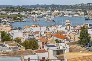 European Historic City Centre View Stampe: Above the rooftops of the old town of Eivissa