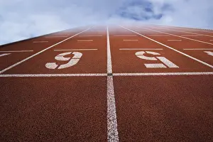 Digital Composing Stampe: Running track, clouds