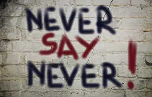 Abstract Symbolic Image Stampe: Never Say Never Concept
