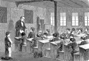 Classroom Scene Stampe: School, classroom, school class