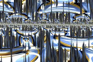 Futuristic Urban Environment Stampe: Sci-fi or hi-tech background - abstract computer-generated image