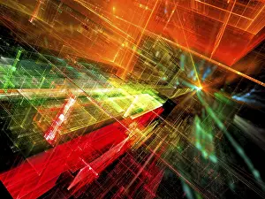 Virtual Reality Background Stampe: Sci fi or virtual reality background - abstract computer-generated image