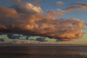 Portugal Evening Sky Stampe: Sea and dramatic cloud atmosphere