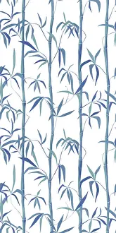 Asian Decorative Item Stampe: A seamless bamboo vector pattern