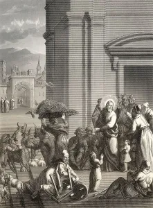 New Testament Scene Stampe: The second cleansing of the Temple