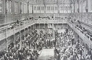 Northern Europe Historical Image Stampe: A section in the House of Commons take the narrators at the table