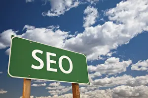 Green Road Sign Concept Stampe: SEO, search engine optimization