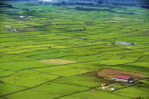 Portugal Landscape Photography Stampe: Serra do Cume Viewpoint overlooking the patchwork