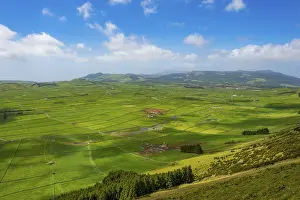 Azores Portugal Landscape Stampe: Serra do Cume Viewpoint overlooking the patchwork