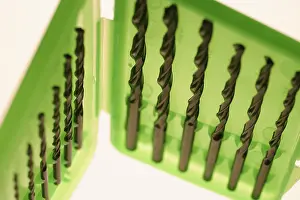 Handicraft Tools Stampe: Set of drill bits in plastic case