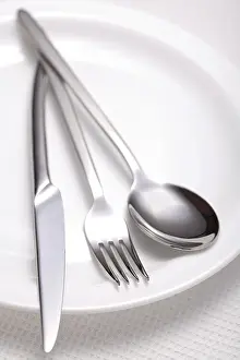 Empty Kitchen Scene Stampe: Set of kitchen object on a white background