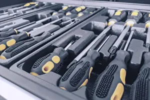 Repair Tools Stampe: Set of Screwdrivers inside Toolbox