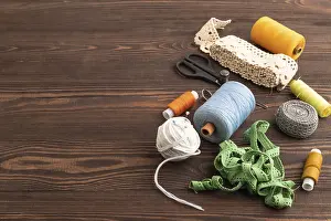 Handicraft Supplies Stampe: Sewing accessories: scissors, thread