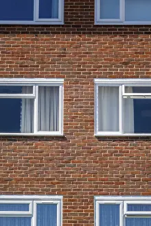 Classicistic Exterior View Stampe: Shapes and pattern of four windows in a block of flats