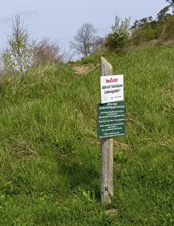 Rugen Island Germany Stampe: Signpost on the cliffs of Alt-Reddevitz