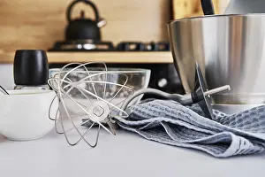 Kitchen Interior Design Stampe: Silver food processor in kitchen interior